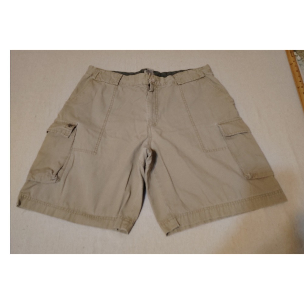 IZOD‎ Mens Tan Khaki Cargo Shorts 100% Cotton Size 38 Casual Utility Outdoor 20